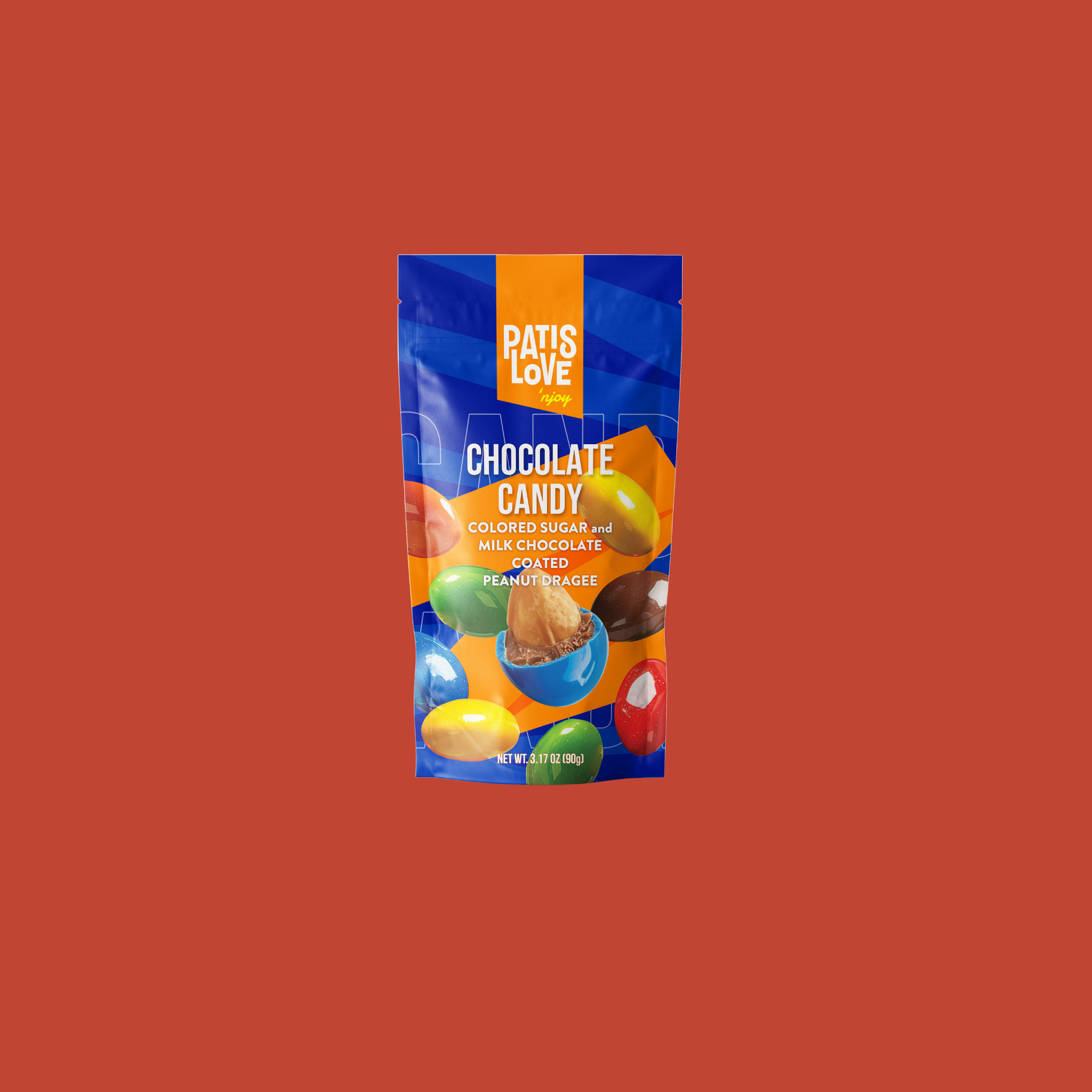 Colored Sugar and Milk Chocolate Coated Peanut Dragee, 90G