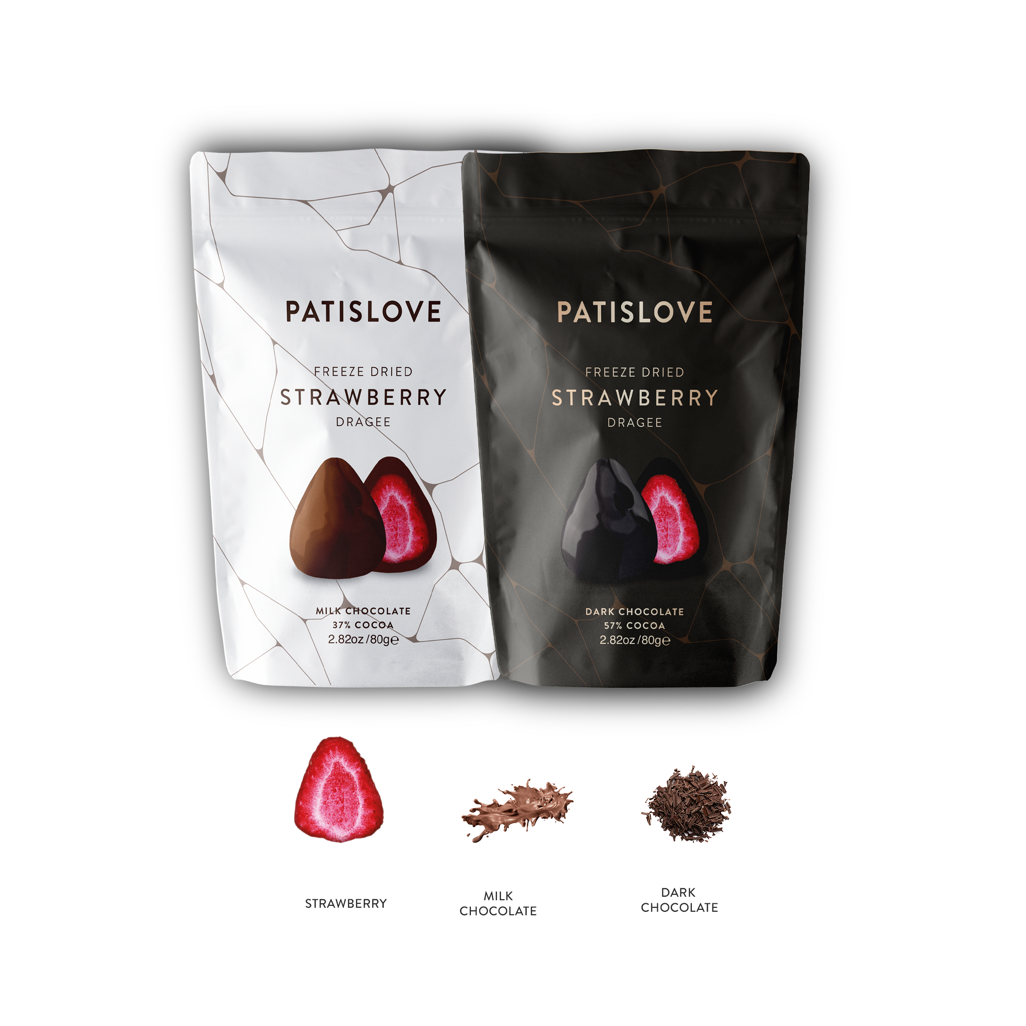 Liofilizowane Truskawki w Gorzka Czekoladzie – Draże, 80G