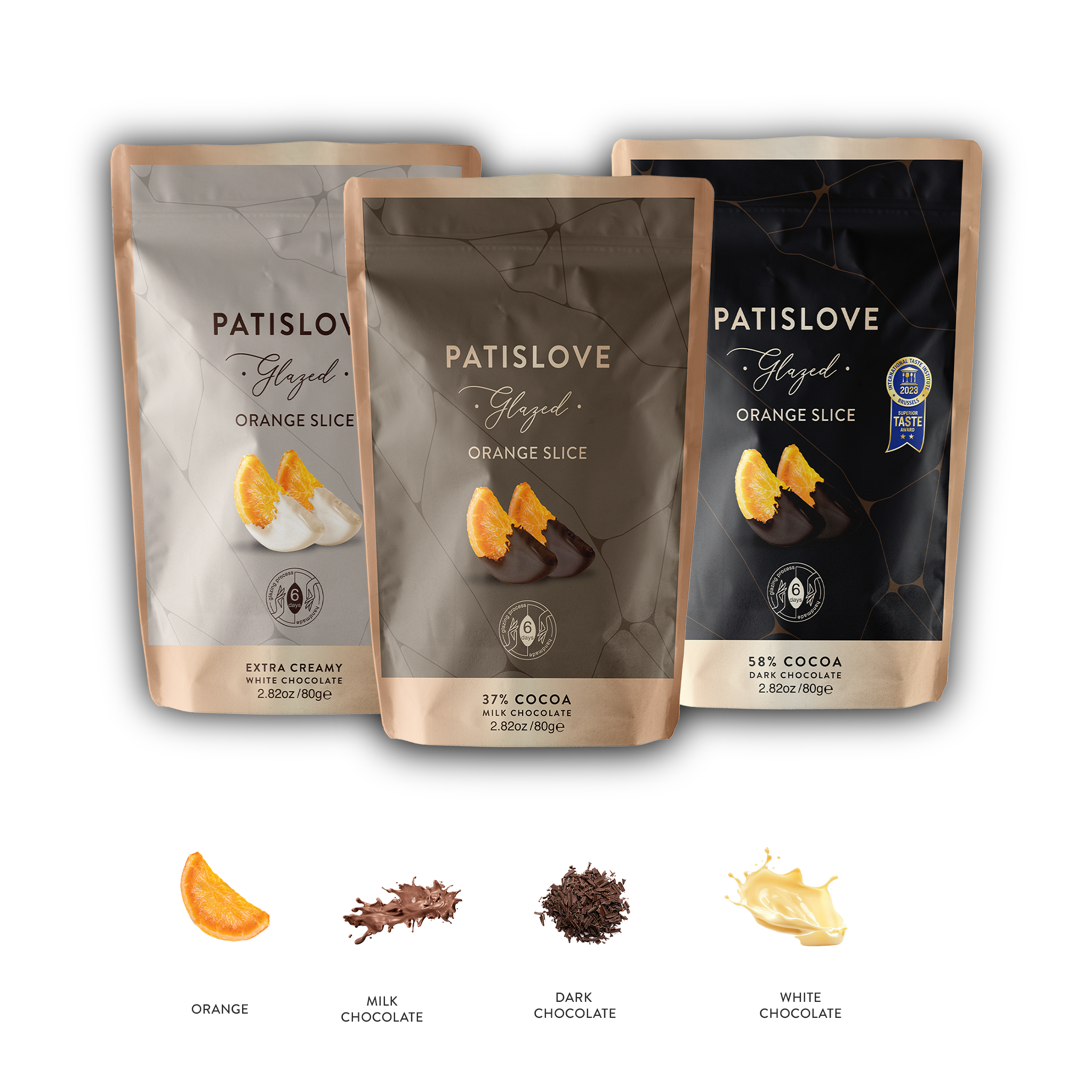 Glazed Half Covered Milk Chocolate Orange Slice