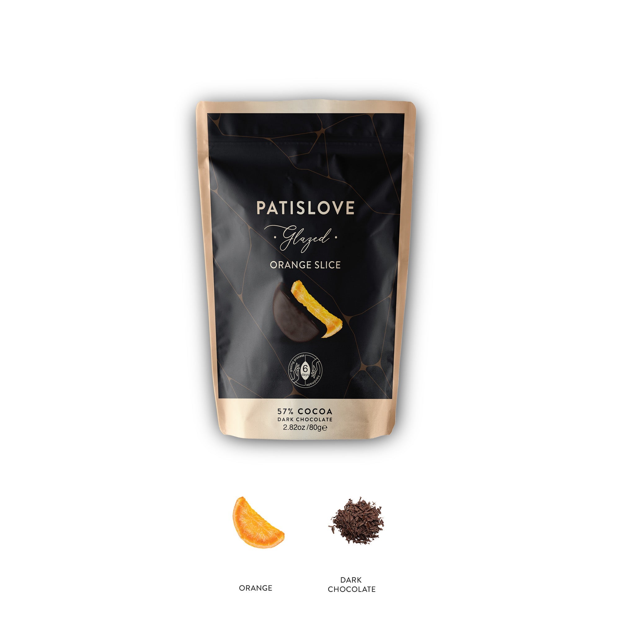 Rodaja de Naranja Glaseada Totalmente Cubierta de Chocolate Negro