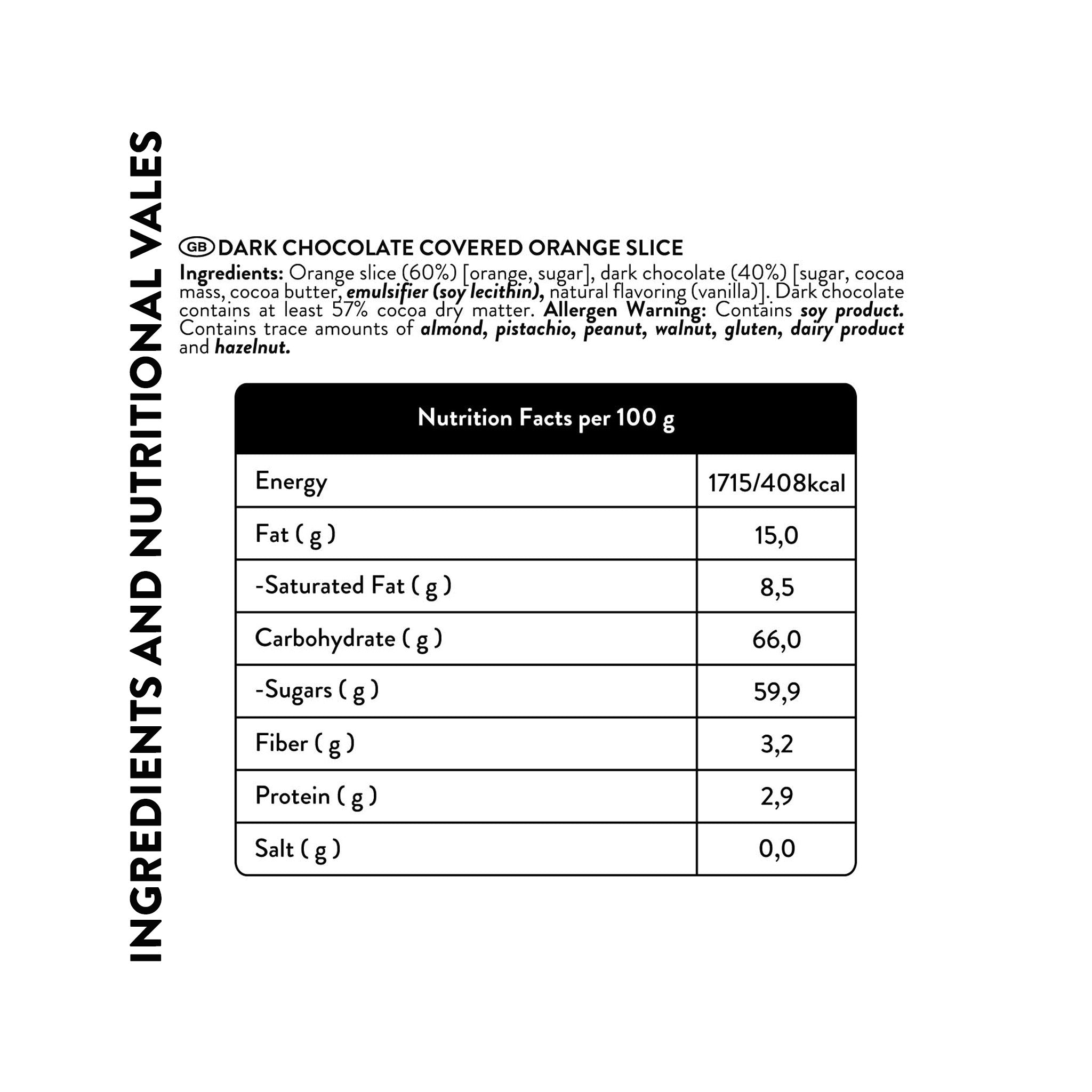 Rodaja de Naranja Glaseada Totalmente Cubierta de Chocolate Negro