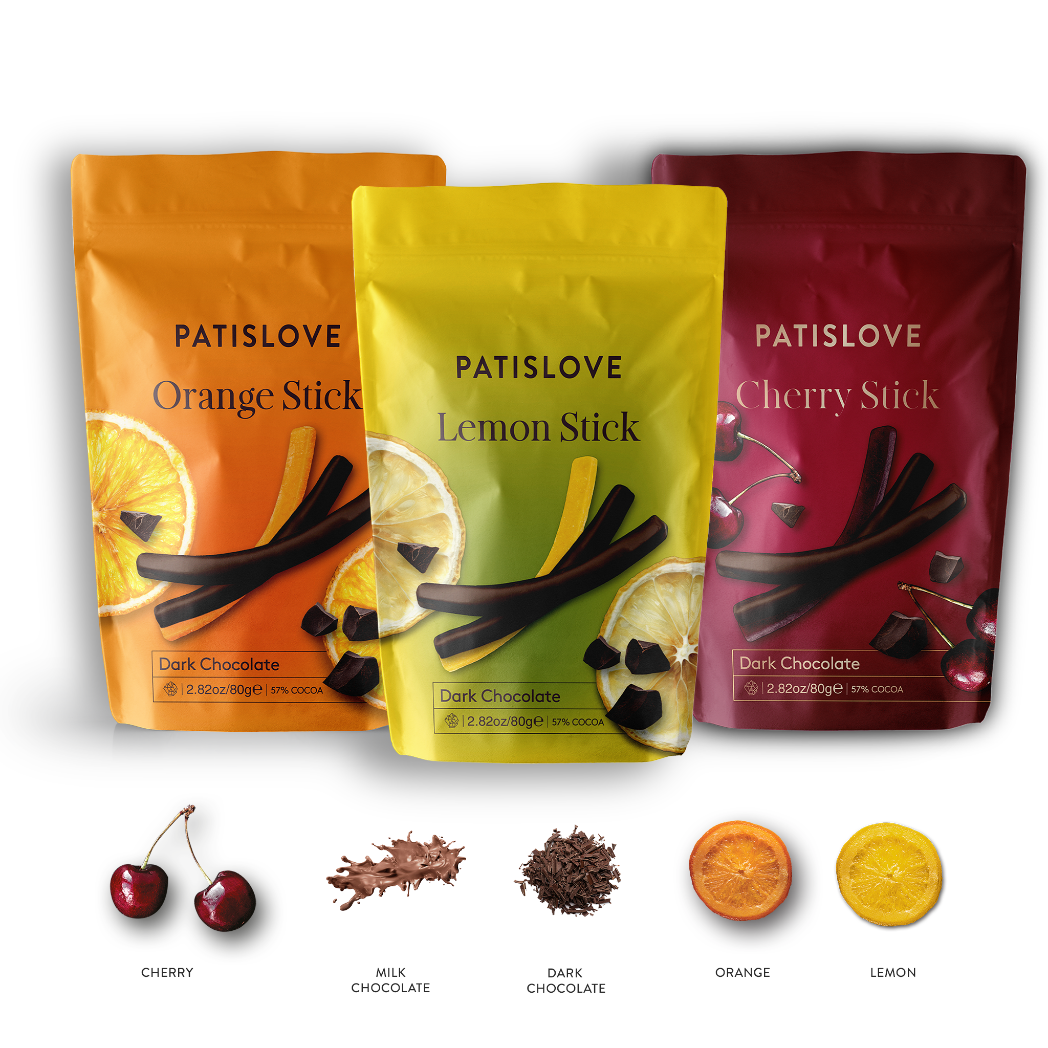 Dunkler Schokoladen -Zitronenstock, 80g