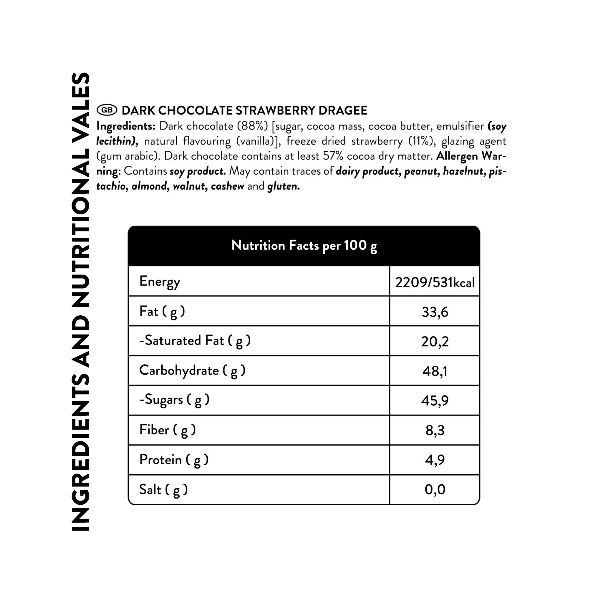 Liofilizowane Truskawki w Gorzka Czekoladzie – Draże, 80G