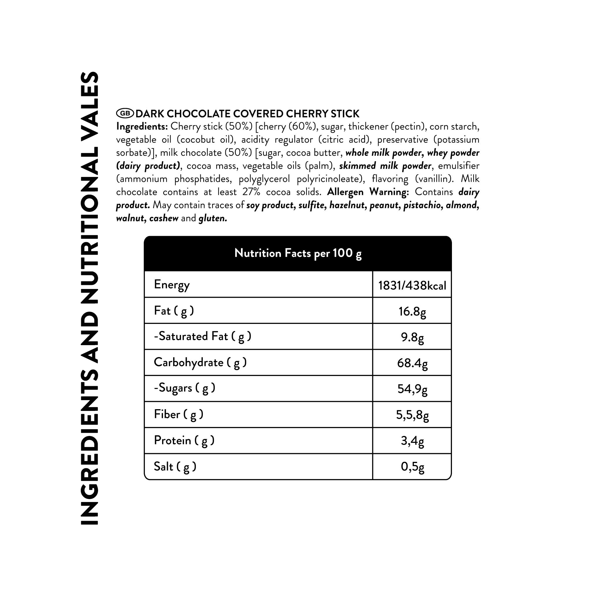 Dark Chocolate Cherry Stick, 80G