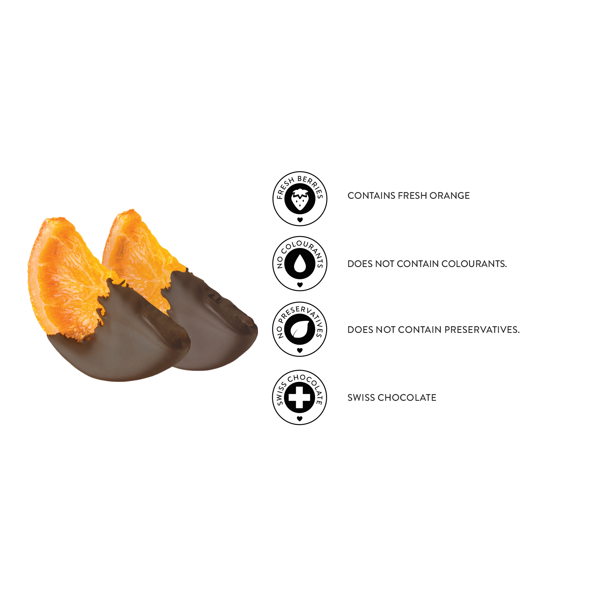 Glazed Half Covered Milk Chocolate Orange Slice