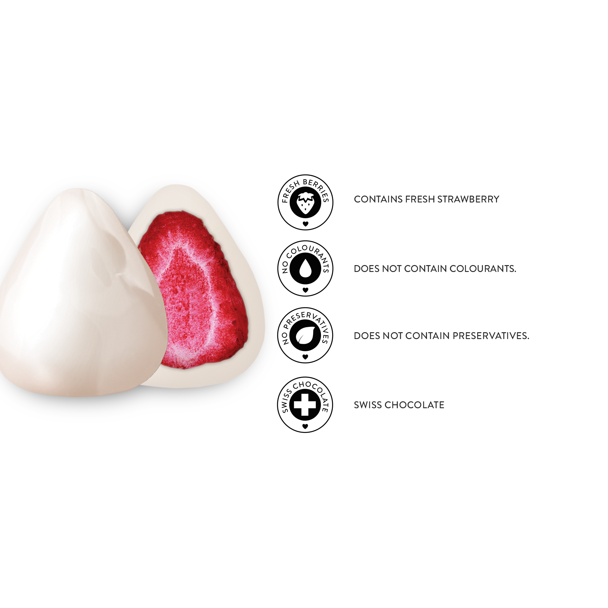 Freeze Dried White Chocolate Strawberry Dragee, 80G