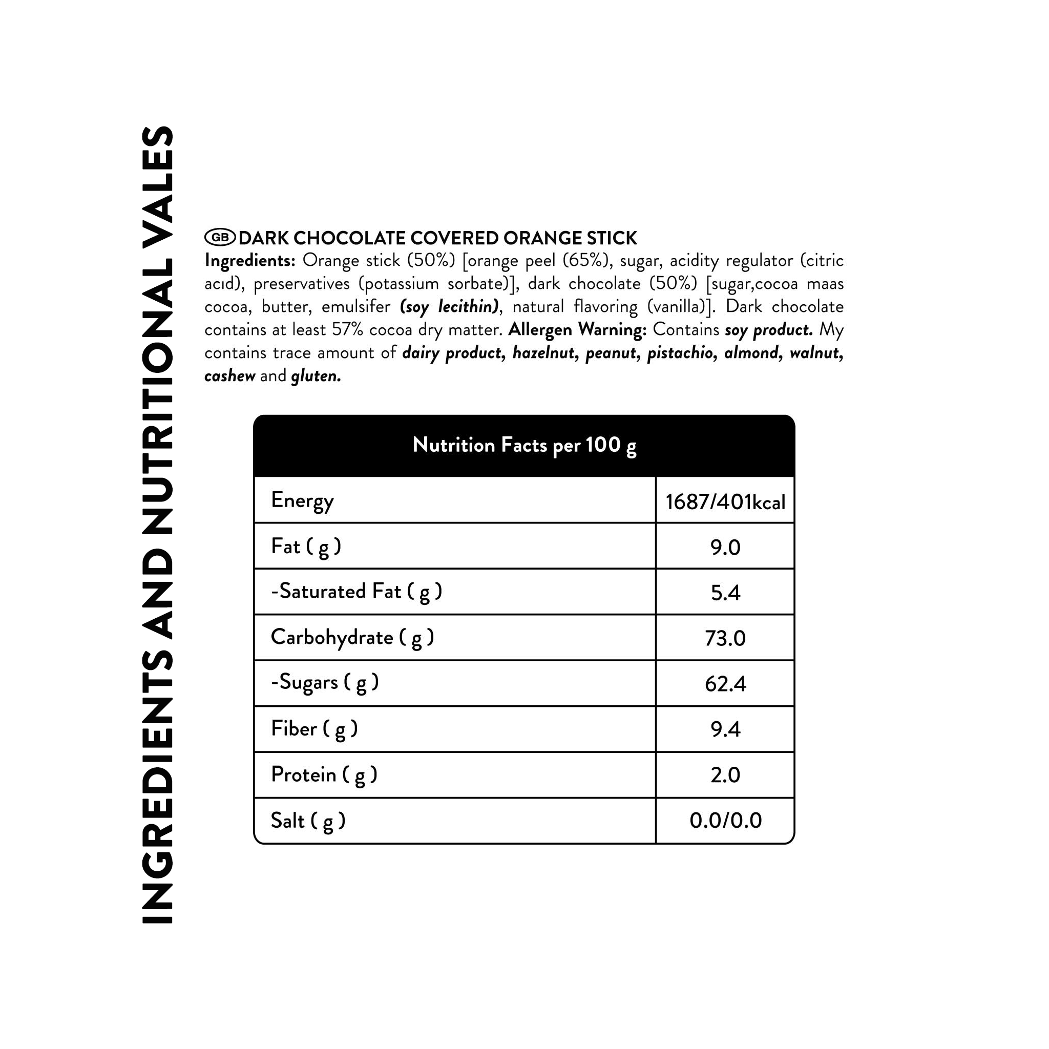 Gorzka Czekolada Orange Stick, 80 g