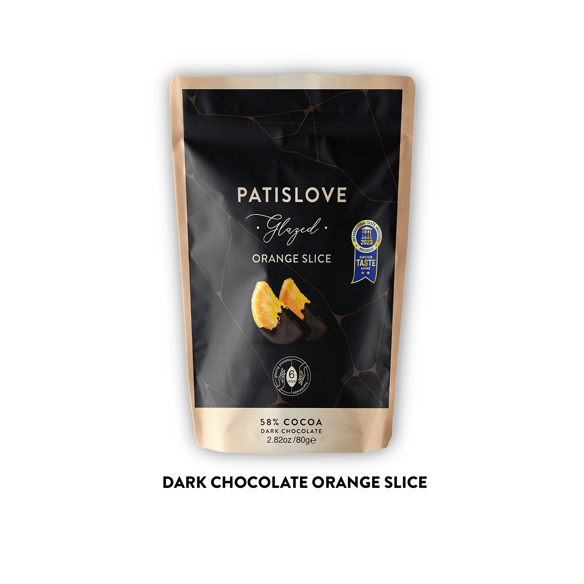 Glazed Half Covered Dark Chocolate Orange Slice