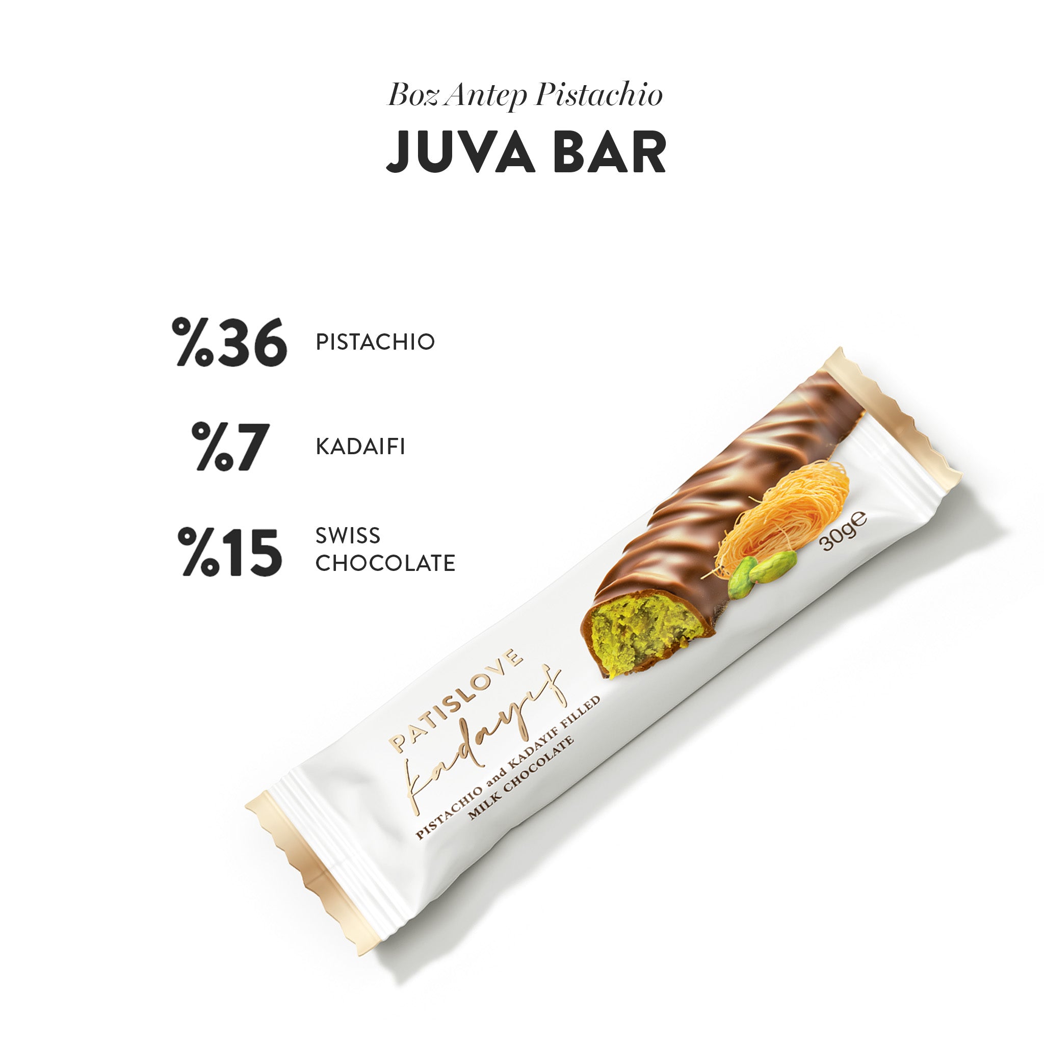 Pistachio & Kadayif Milk Chocolate, 30G