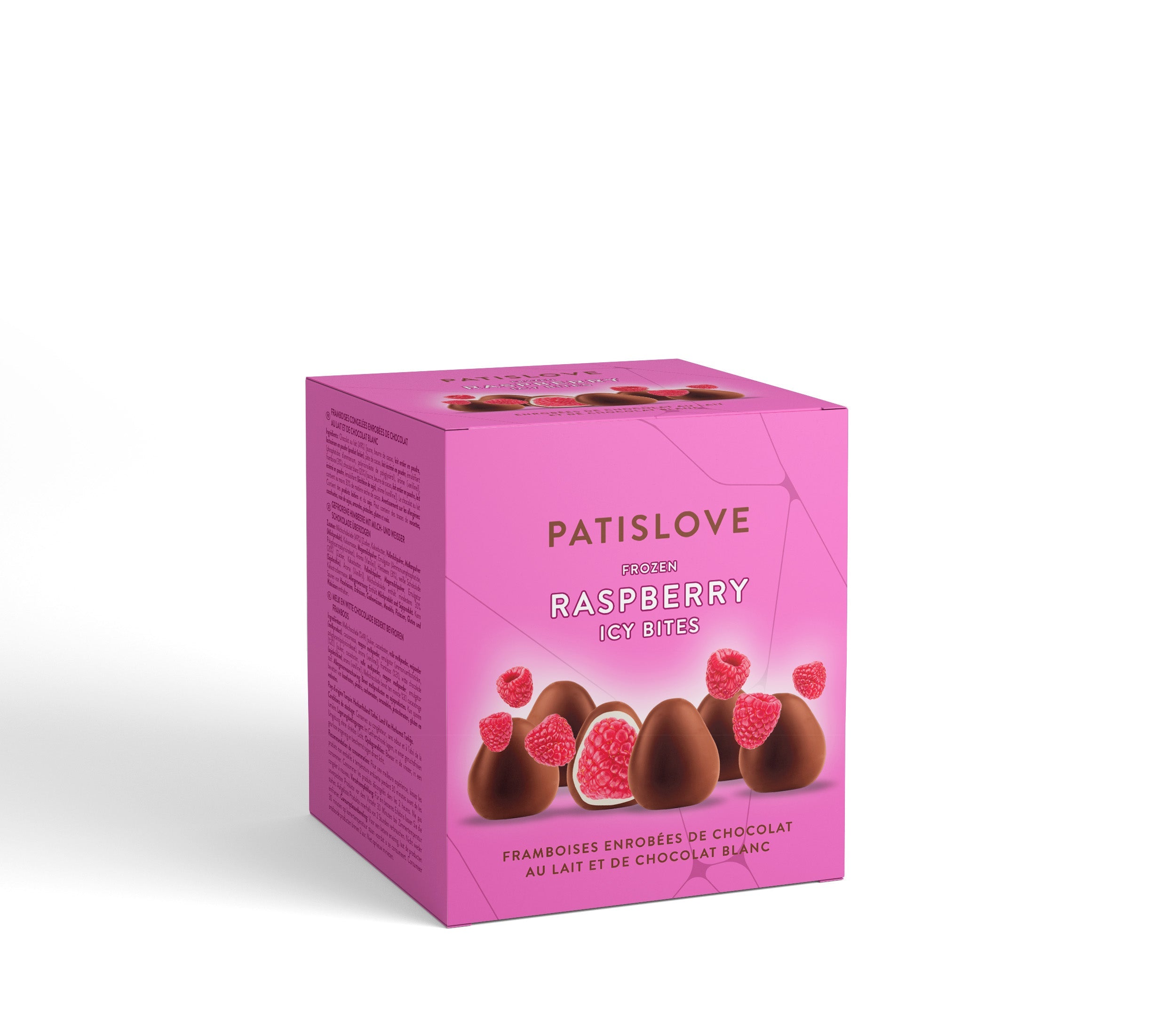 Frozen Raspberry Icy Bites – Milk & White Chocolate Coated