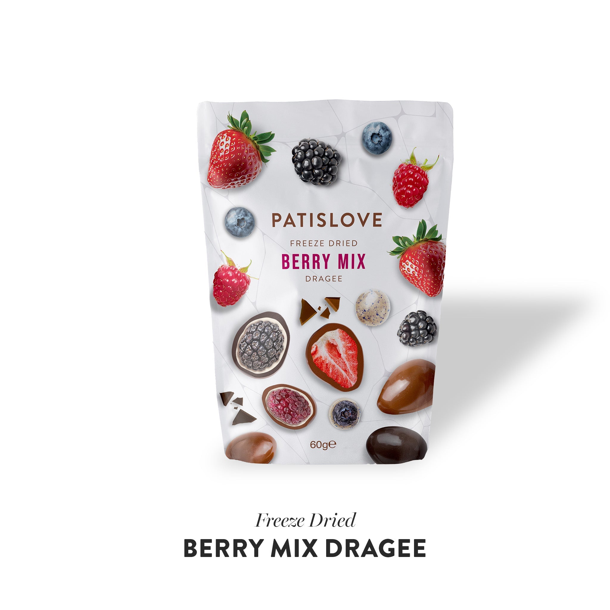 Berry Mix Chocolate Coated Freeze Dried Dragee, 60G