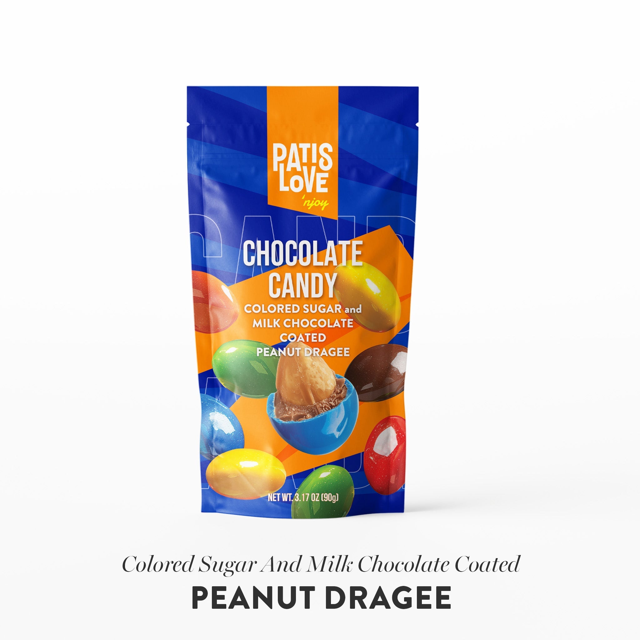 Colored Sugar and Milk Chocolate Coated Peanut Dragee, 90G