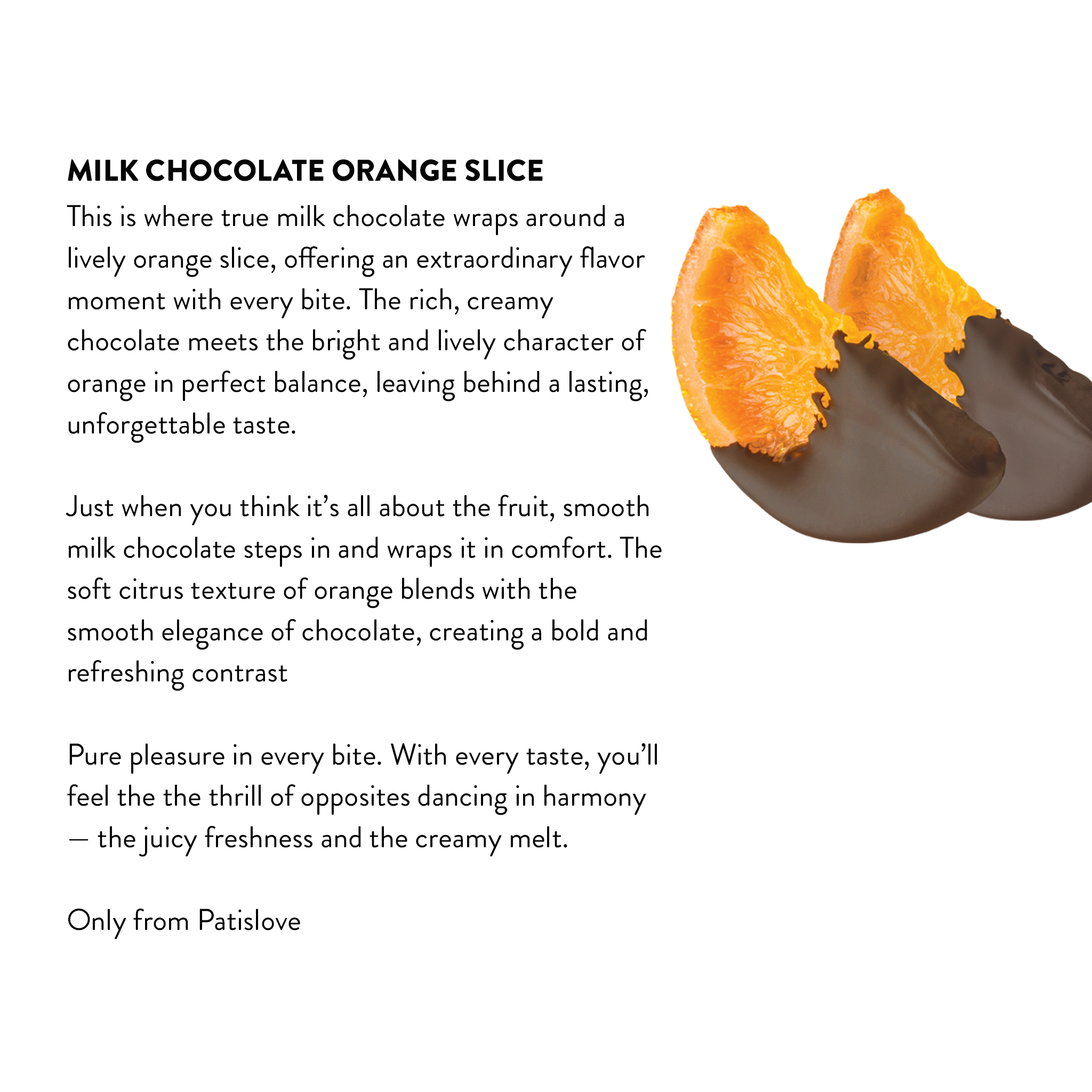 Glazed Half Covered Milk Chocolate Orange Slice