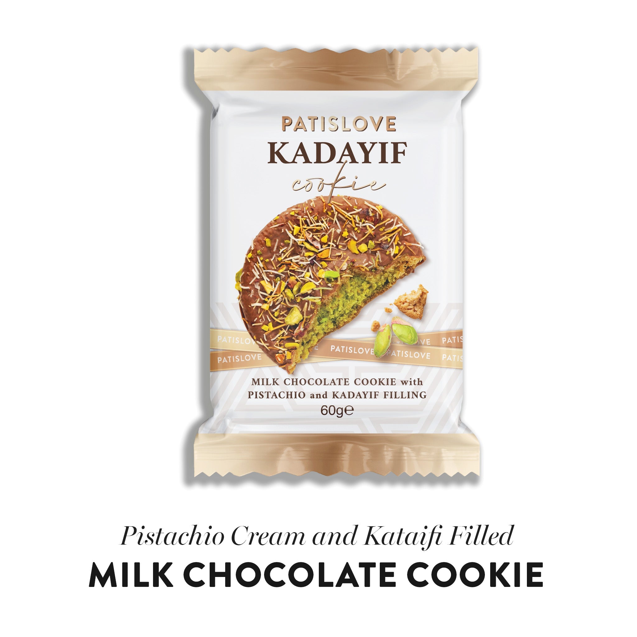 Milk Chocolate Cookie with Pistachio and Kadayif Filling, 60G