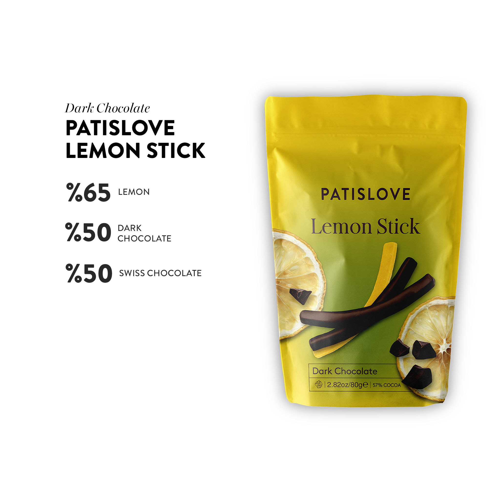 Dark Chocolate Lemon Stick, 80G