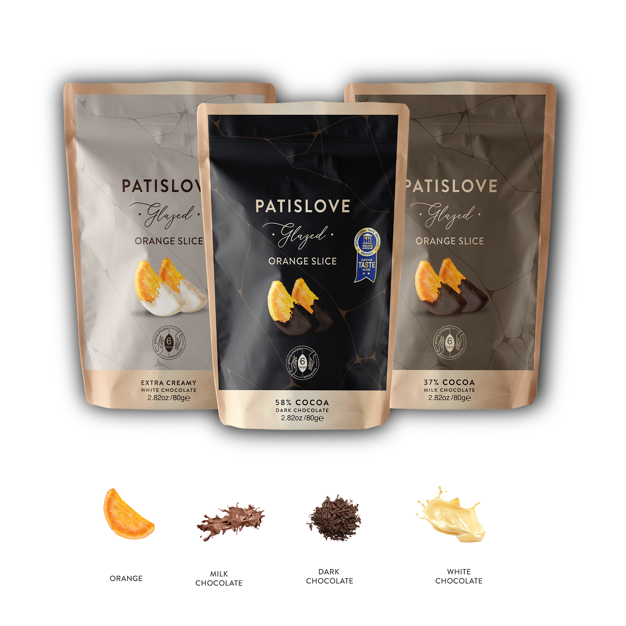 Glazed Half Covered Dark Chocolate Orange Slice