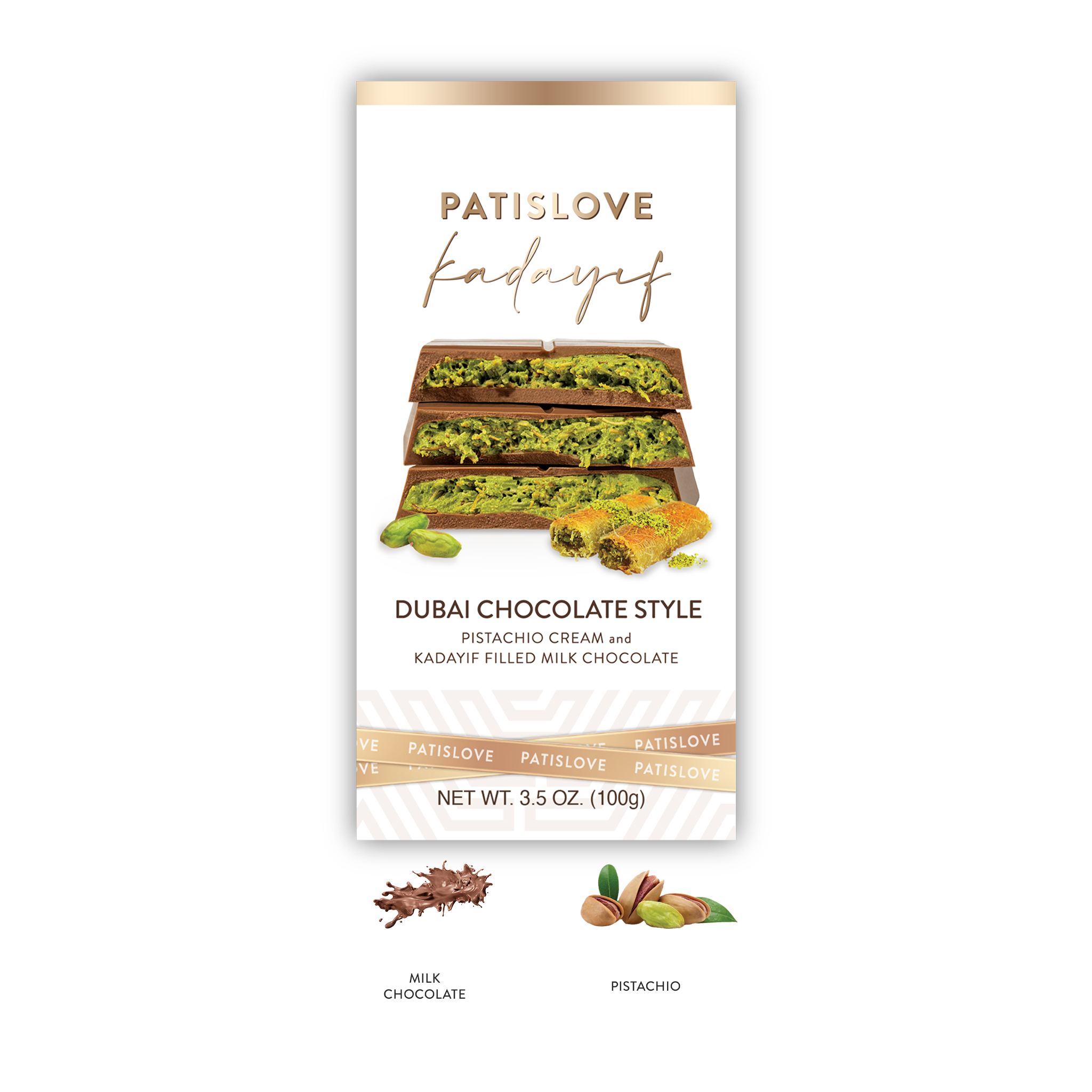 Pistachio Crunch Bar – Dubai Style, 100G