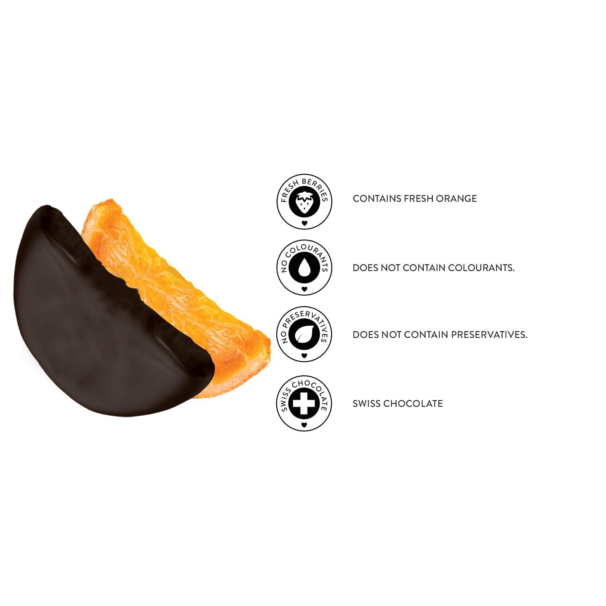 Rodaja de Naranja Glaseada Totalmente Cubierta de Chocolate Negro