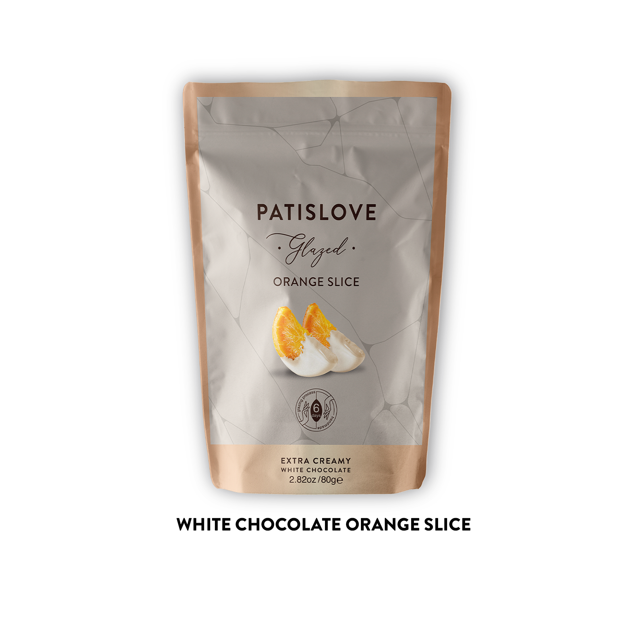 Glazed Half Covered White Chocolate Orange Slice