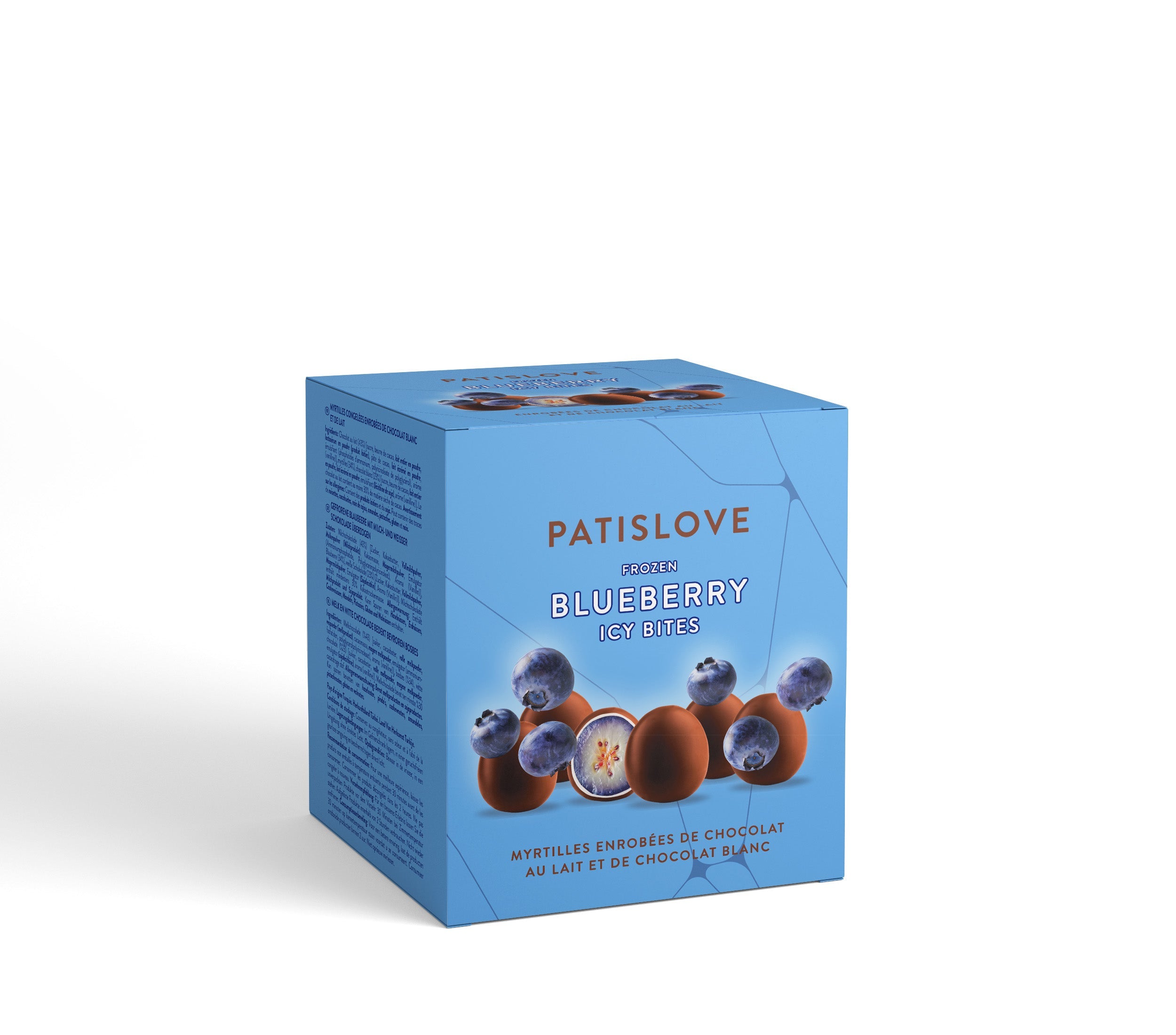 Frozen Blueberry Icy Bites – Milk & White Chocolate Coated