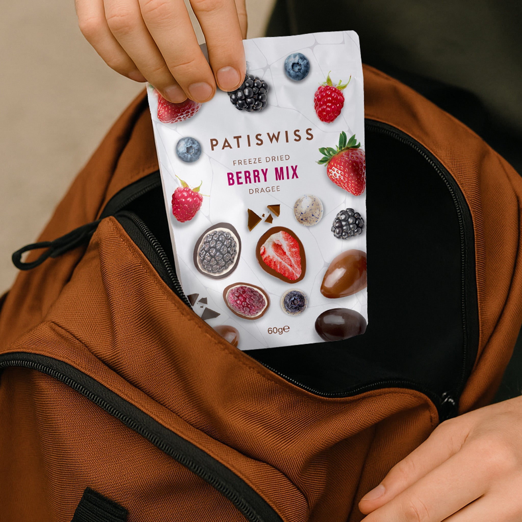 Berry Mix Chocolate Coated Freeze Dried Dragee, 60G