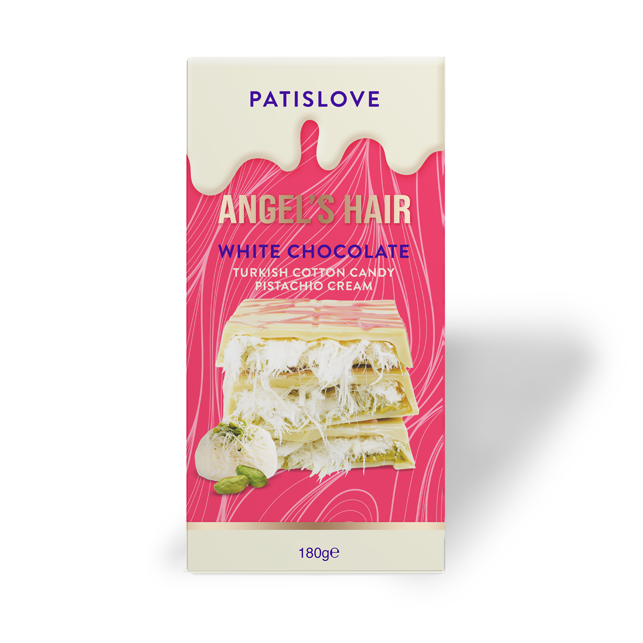 Angel’s Hair White Chocolate Pistachio & Cotton Candy, 180G