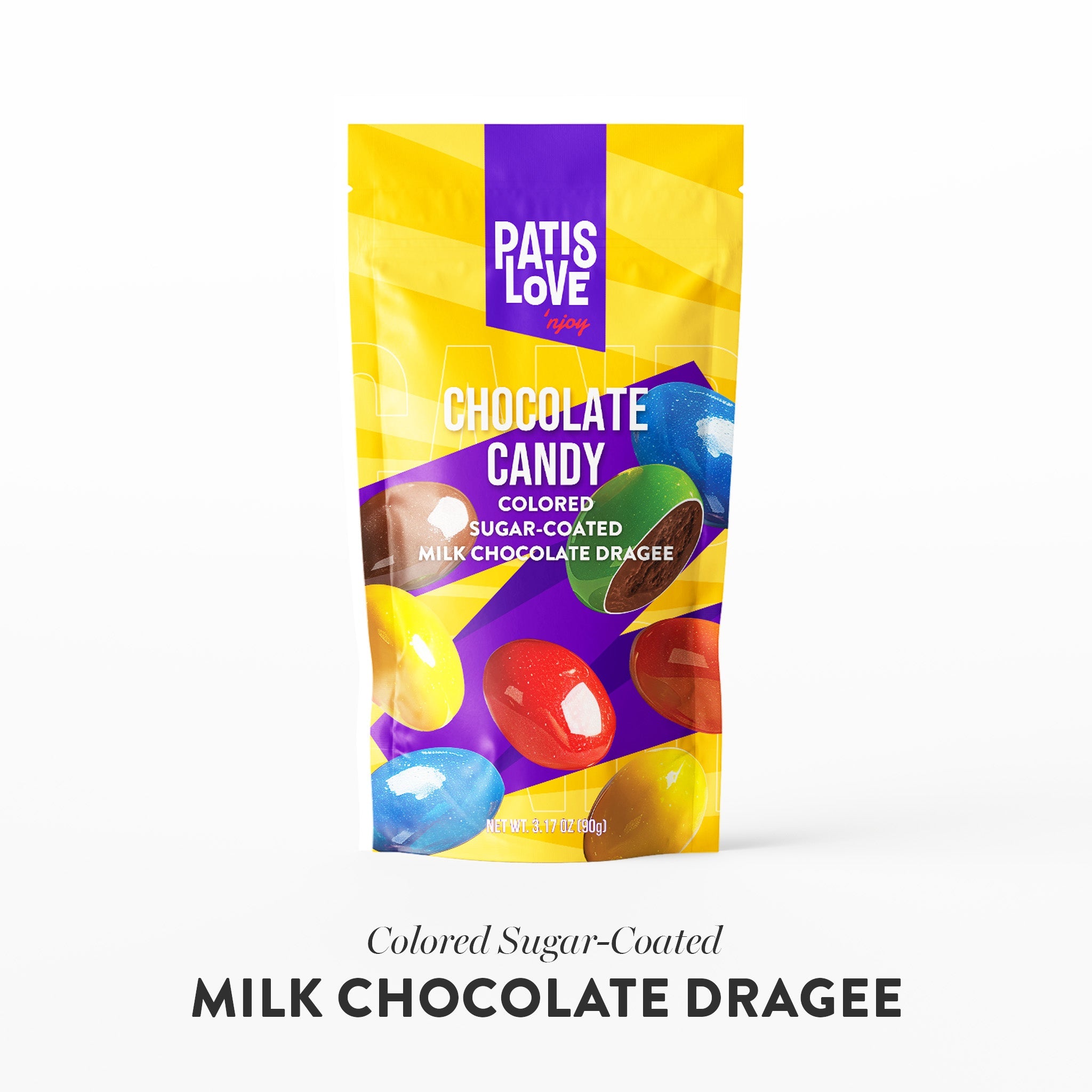 Colored Sugar Coated Milk Chocolate Dragee