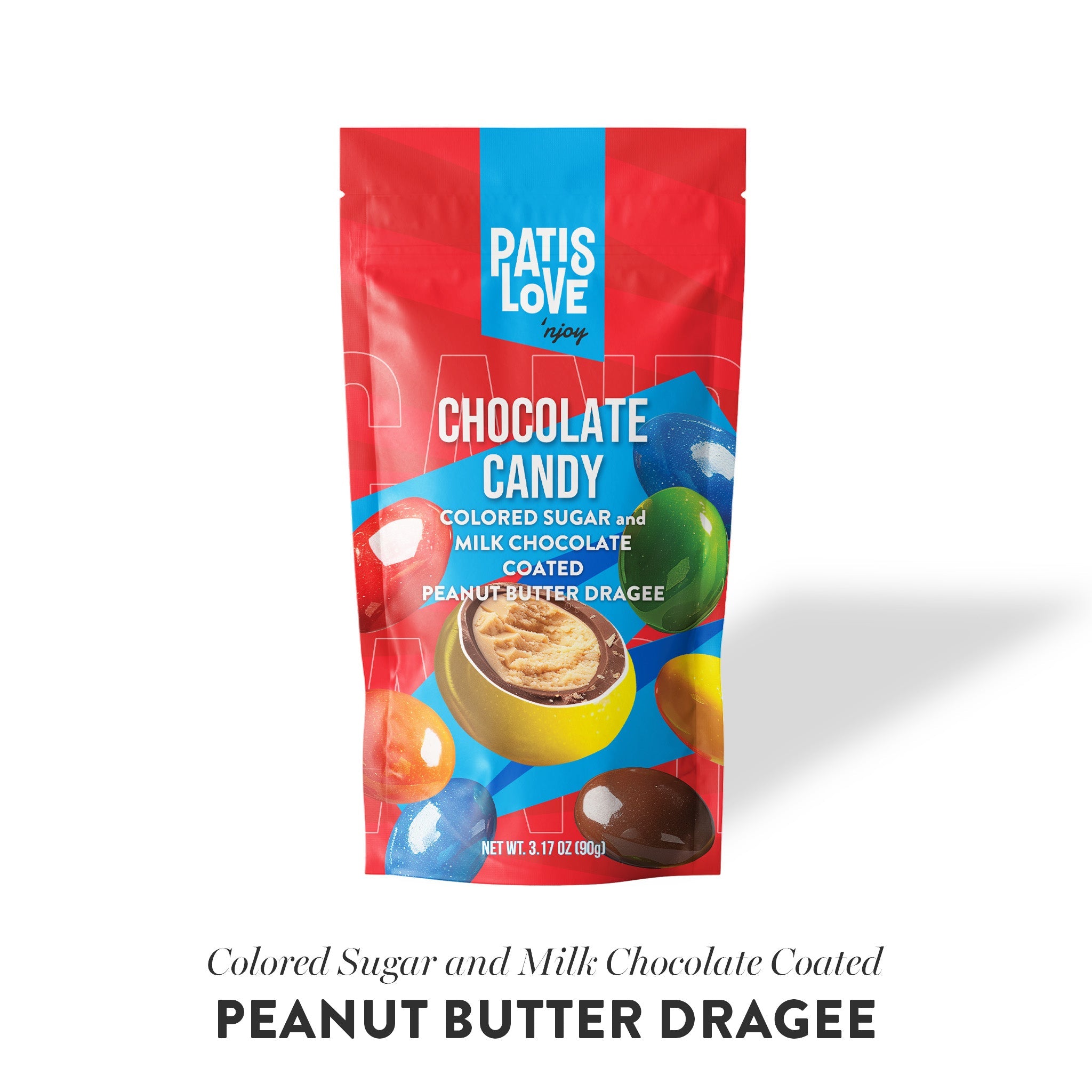 Dragee de Mantequilla de Cacahuete de Patislove – Cubierto de Chocolate con Leche y Azúcar