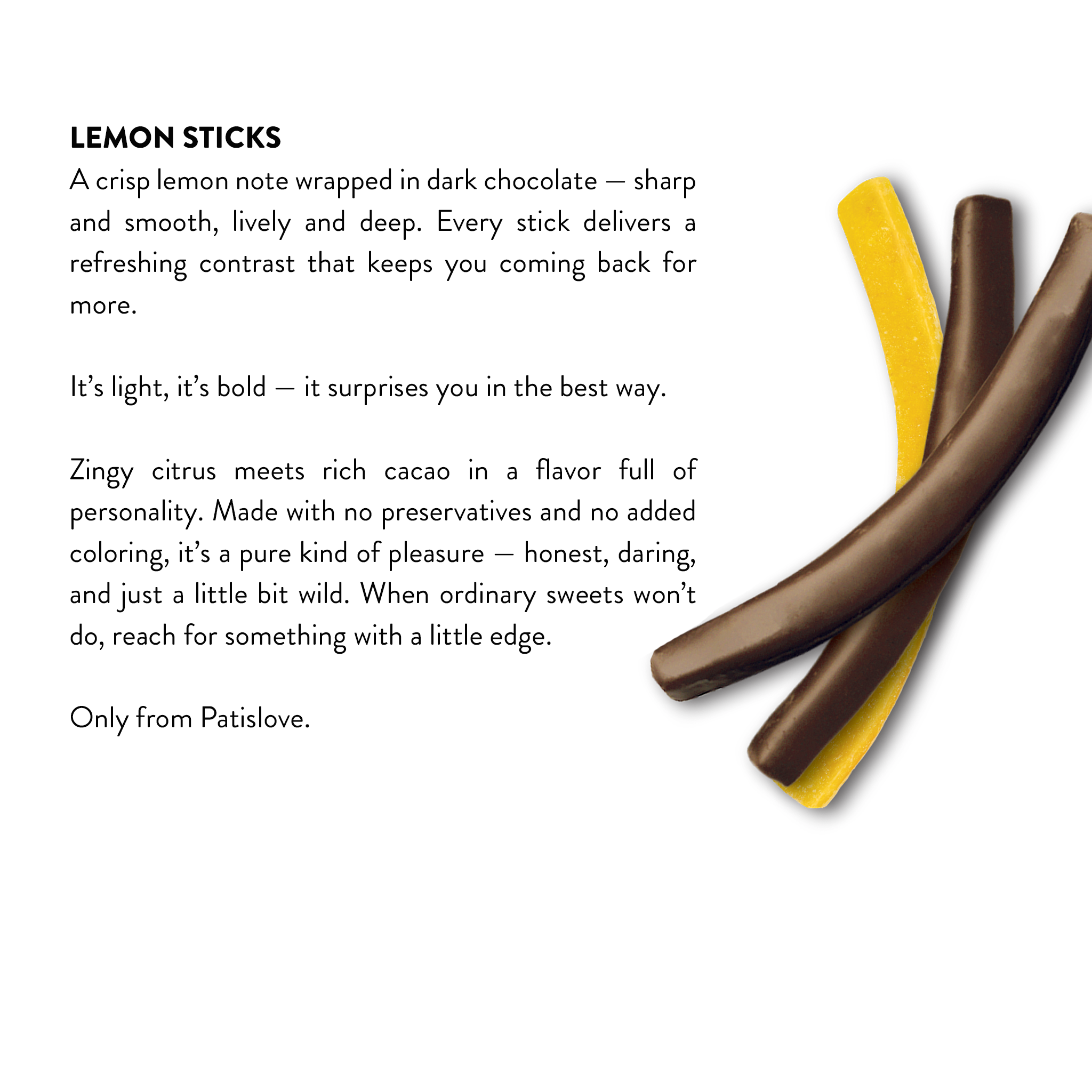 Dark Chocolate Lemon Stick, 80G