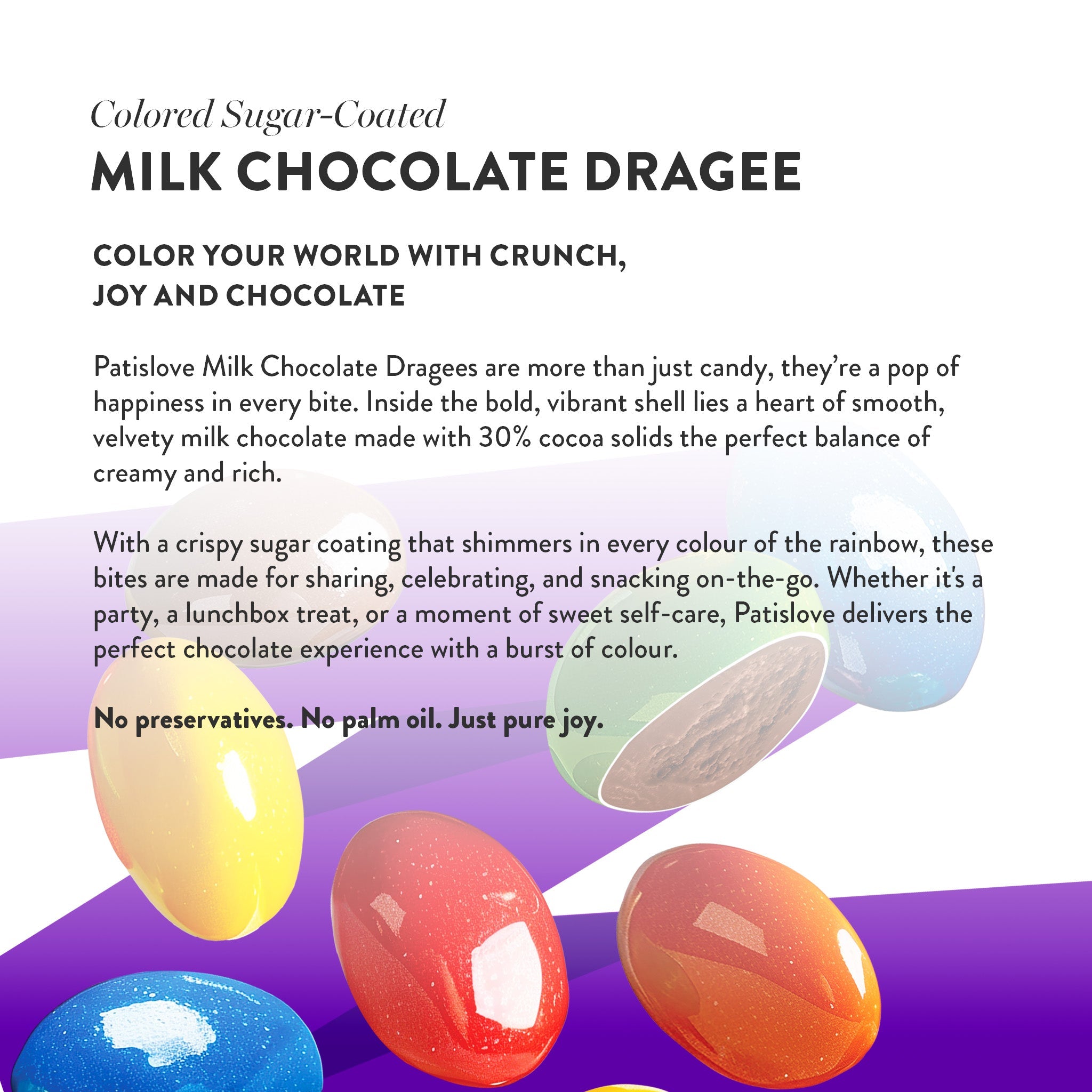 Colored Sugar Coated Milk Chocolate Dragee